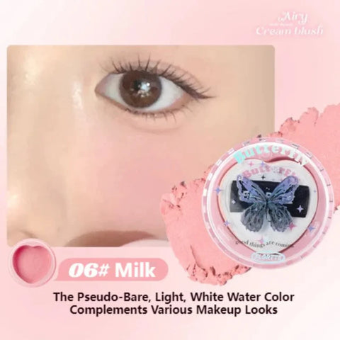 Flortte Butterfly Airy Meladerm Style Blush Cream #06 Milk Almond Dew 6G