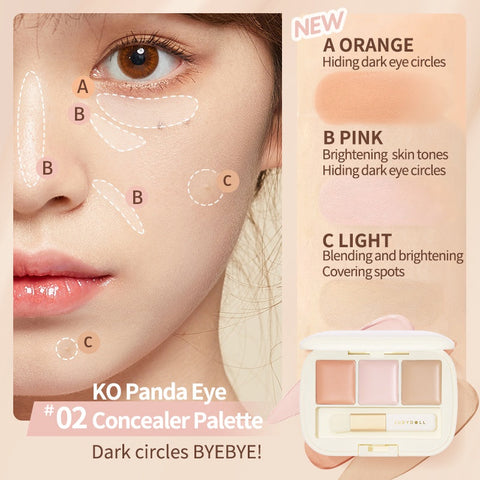 Judydoll Moisturizing Three-Shades Concealer Palette - 01 Full Coverage