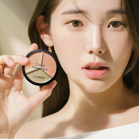 The Saem Cover Perfection Triple Pot Concealer 03 Correct Up Beige 4.5g