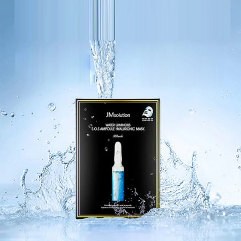 JM Solution Water Luminous S.O.S Ampoule Hyaluronic Mask Plus Black (1Pc)
