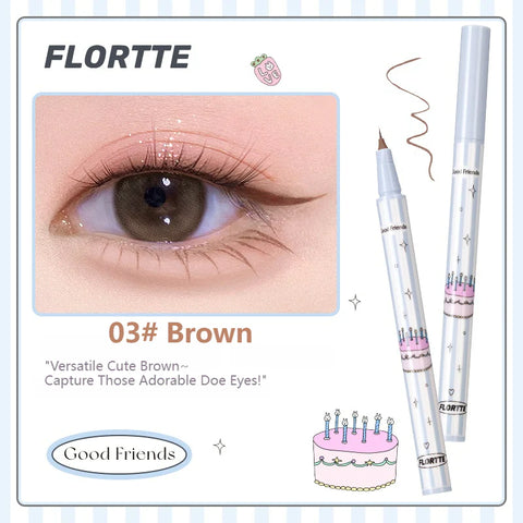 Flortte Good Friends Club-Rotatable Liquid Eyeliner #03 Brown