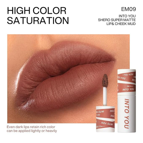 INTO YOU Shero Super Matte Lip & Cheek Mud #EM09 Soft Cinnamon 2G