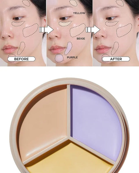 The Saem Cover Perfection Triple Pot Concealer 04 Tone Up Beige 4.5g