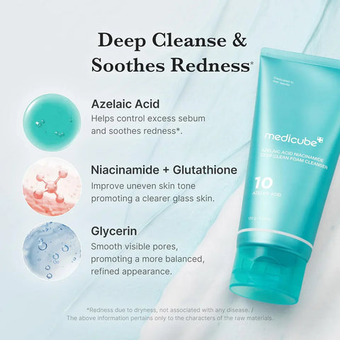 Medicube Azelaic Acid Niacinamide Deep Clean Foam Cleanser 120ml