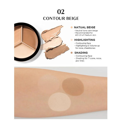 The Saem Cover Perfection Triple Pot Concealer 02 Contour Beige 4.5g