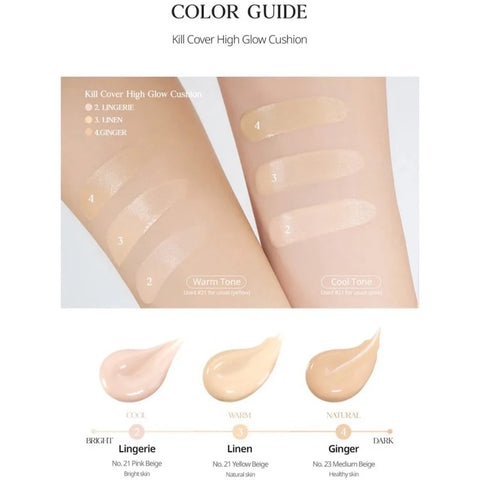 Clio Kill Cover High Glow Cushion #02 Lingerie (14g+14g Refill)