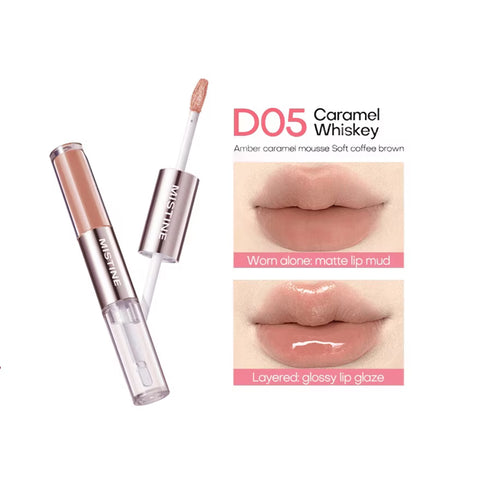 Mistine Tipsy Lock Lip Duo #D05 Caramel Whiskey 3G