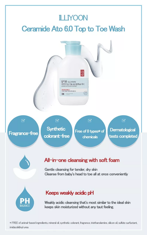 Illiyoon Ceramide Ato 6.0 Top to Toe Wash 500ml