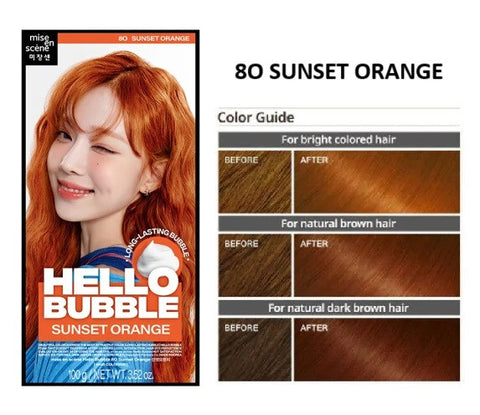 Mise En Scene New Hello Bubble Hair Colour 8O Sunset Orange 100g
