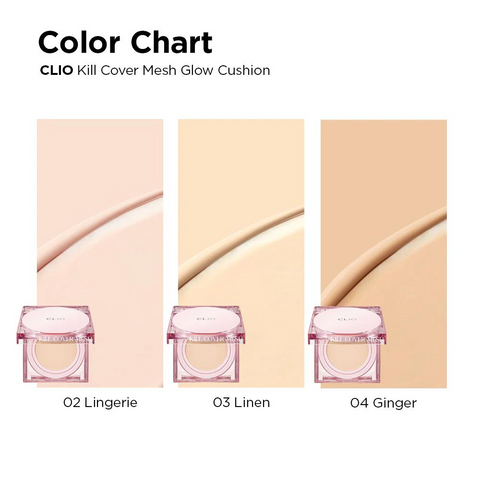 Clio Kill Cover Mesh Glow Essential Cushion #02 Lingerie (15g + 15g Refill)
