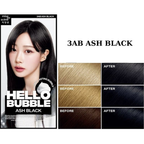 Mise En Scene Hello Bubble Hair Colour 3AB Ash Black 100g